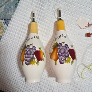 HOME INTERIORS SONOMA VILLA OLIVE OIL & VINEGAR CRUETS